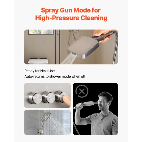 Shower Faucet Set 12 Inch Ceiling Mount Rainfall System With 6 Wall Head And 4