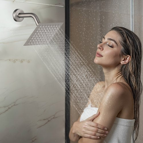Shower Faucet Set 12 Inch Ceiling Mount Rainfall System With 6 Wall Head And 4