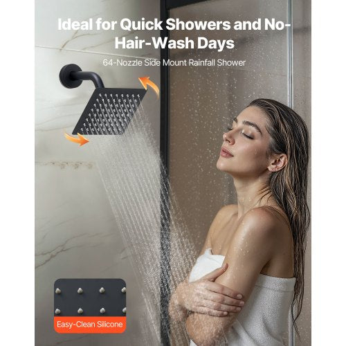 Shower Faucet Set 12 Inch Ceiling Mount Rainfall System With 6 Wall Head And 4 a