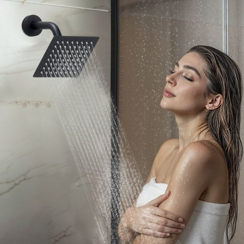 Shower Faucet Set 12 Inch Ceiling Mount Rainfall System With 6 Wall Head And 4 a