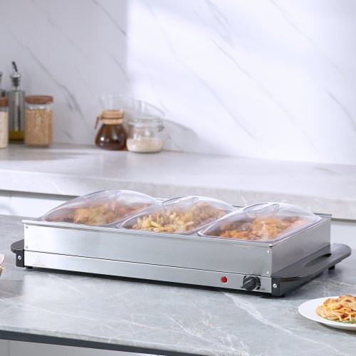 Electric Buffet Server Food Warmer 256 x 15 Portable Stainless Steel