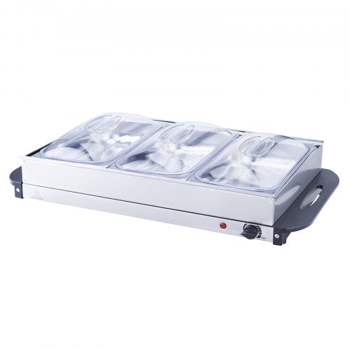 Electric Buffet Server Food Warmer 256 x 15 Portable Stainless Steel