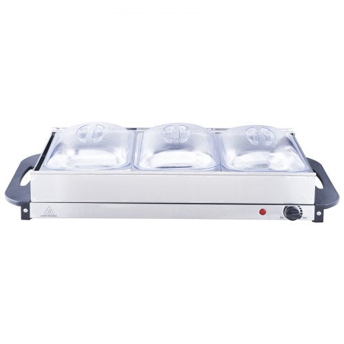 Electric Buffet Server Food Warmer 256 x 15 Portable Stainless Steel