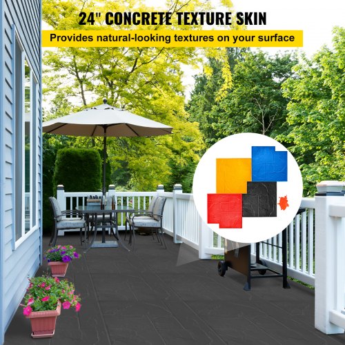 Concrete Texturing Skin 24X24 Stamps Mats Set Polyurethane Stamping Slate 4