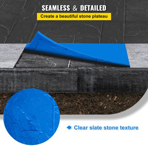 Concrete Texturing Skin 24X24 Stamps Mats Set Polyurethane Stamping Slate 4