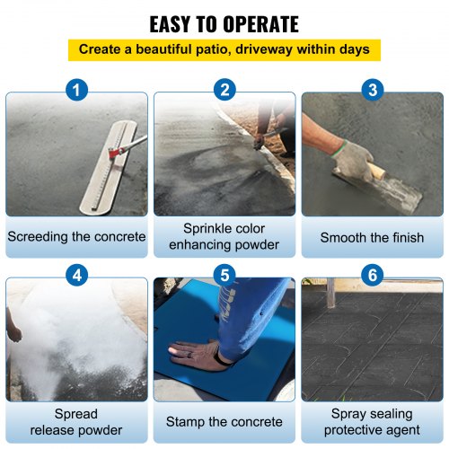 Concrete Texturing Skin 24X24 Stamps Mats Set Polyurethane Stamping Slate 4
