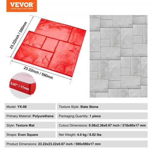 Concrete Stamps Mat 24 x 24 in Concrete Texturing Skin Polyurethane Stamp