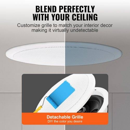 6.5 Inch in Ceiling Speakers 150Watts Flush Mount Ceiling inWall