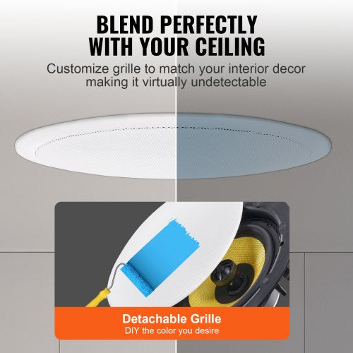 8 Inch in Ceiling Speakers 200Watts Flush Mount Ceiling inWall