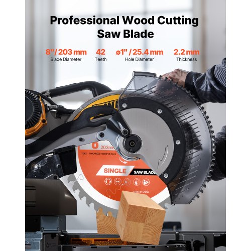 Circular Saw Blade 8 Inch Diameter 42 Sharp Alloy Teeth 1 Arbor Fine Finish