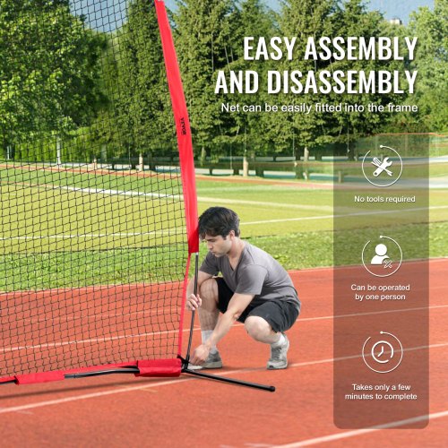 Barricade Backstop Net 12x9 ft Ball Sports Barrier Netting Portable