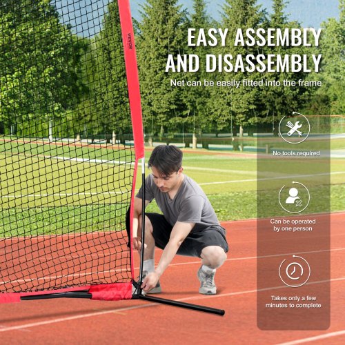 Barricade Backstop Net 16x10 ft Ball Sports Barrier Netting Portable
