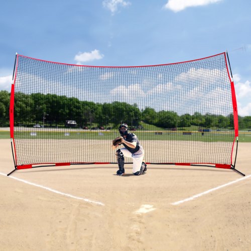Barricade Backstop Net 16x10 ft Ball Sports Barrier Netting Portable