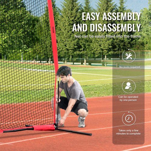 Barricade Backstop Net 20x10 ft Ball Sports Barrier Netting Portable