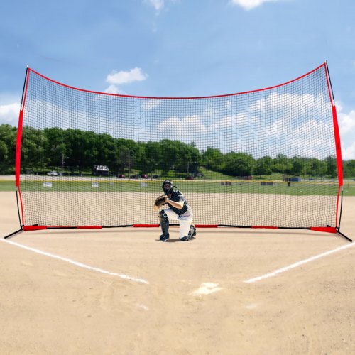 Barricade Backstop Net 20x10 ft Ball Sports Barrier Netting Portable