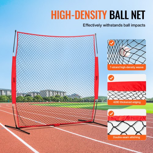 Barricade Backstop Net 7x7 ft Ball Sports Barrier Netting Portable