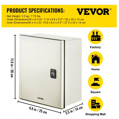 NEMA Electric Box 12x10x6 NEMA 4X Fiberglass Electric Enclosure IP66