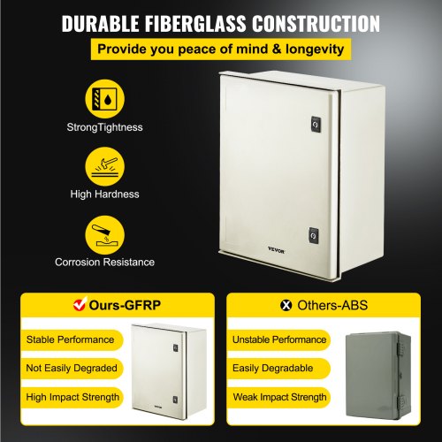 NEMA Enclosure 20 x 16 x 8 inches NEMA 4X Fiberglass Steel Electrical Box