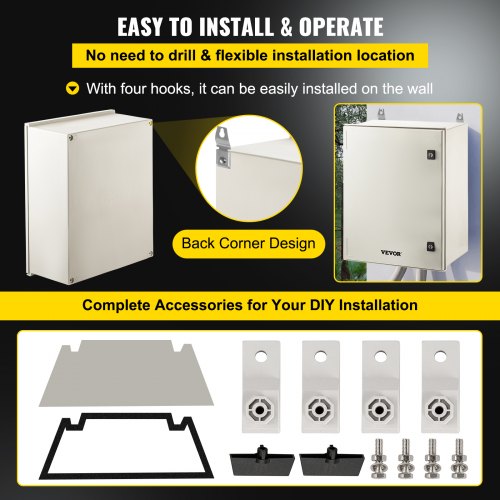 NEMA Steel Case 24x20x9 NEMA 4X Fiberglass Electric Enclosure IP66 Water