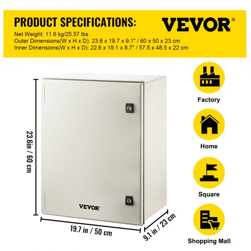 NEMA Steel Case 24x20x9 NEMA 4X Fiberglass Electric Enclosure IP66 Water