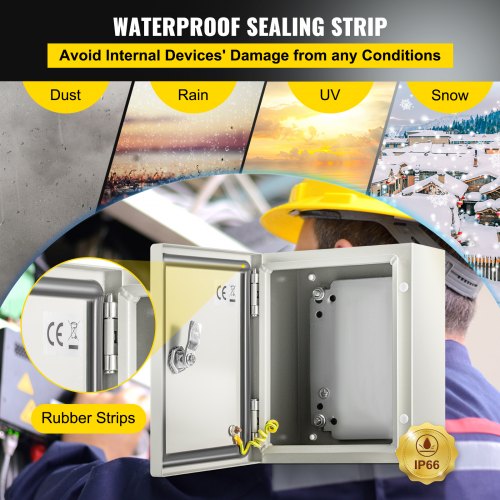 NEMA Metal Case 10 x 8 x 6 NEMA 4X Metal Electric Enclosure IP66 Water