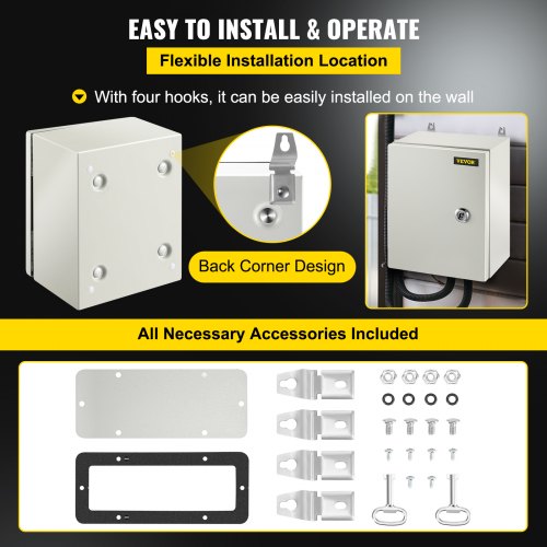 NEMA Metal Case 10 x 8 x 6 NEMA 4X Metal Electric Enclosure IP66 Water