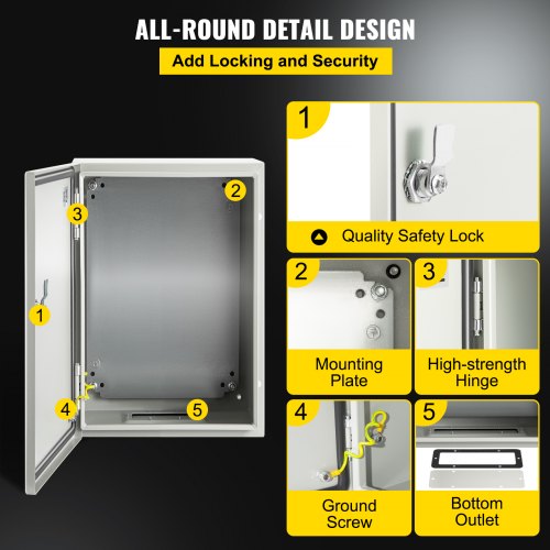 NEMA Steel Enclosure 12×8×6NEMA 4X Steel Electrical BoxIP66 Waterproof