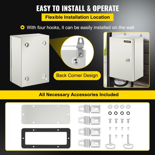 NEMA Steel Enclosure 12×8×6NEMA 4X Steel Electrical BoxIP66 Waterproof