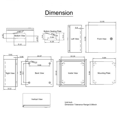 NEMA Steel Enclosure 12 x 12 x 6 NEMA 4X Steel Electrical Box IP66