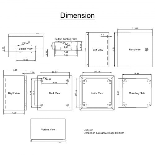 NEMA Steel Enclosure 12 x 12 x 8 NEMA 4X Steel Electrical Box IP66
