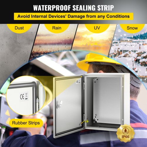 Carbon Steel Electrical Box 16x12x6 inches Hinged Cover IP66 Waterproof