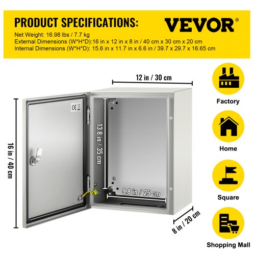 NEMA Steel Case Dimensions 16x12x8 inches NEMA 4X Steel Electric
