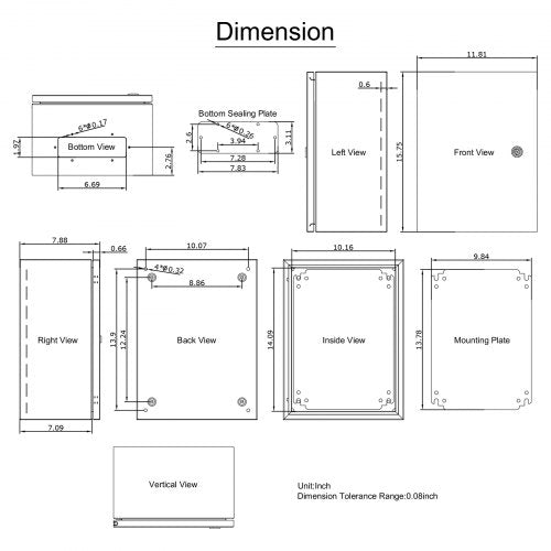 NEMA Steel Case Dimensions 16x12x8 inches NEMA 4X Steel Electric