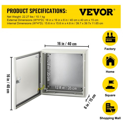 NEMA Steel Enclosure 16 x 16 x 6 NEMA 4X Steel Electrical Box IP66