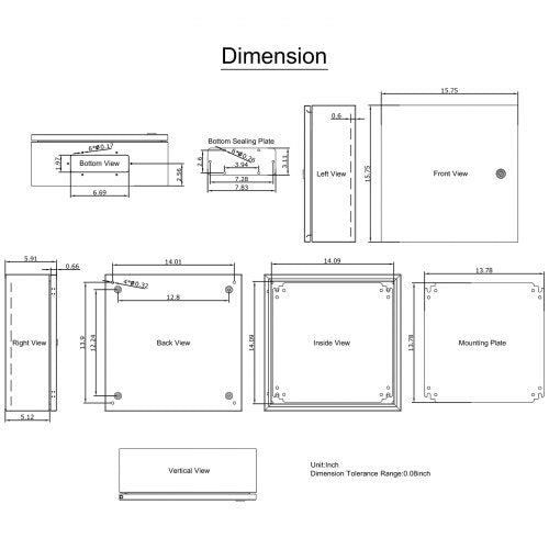 NEMA Steel Enclosure 16 x 16 x 6 NEMA 4X Steel Electrical Box IP66