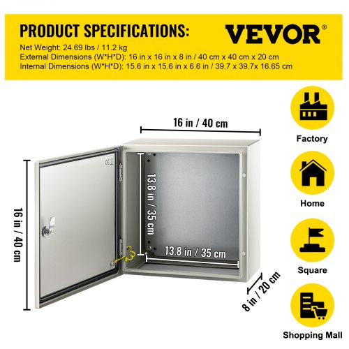 NEMA Steel Enclosure 16 x 16 x 8 NEMA 4X Steel Electrical Box IP66