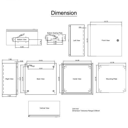 NEMA Steel Enclosure 16 x 16 x 8 NEMA 4X Steel Electrical Box IP66