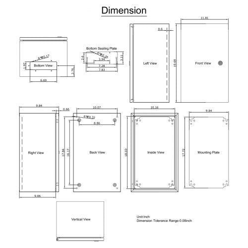 NEMA Steel Enclosure 20 x 12 x 10 NEMA 4X Steel Electrical Box IP66