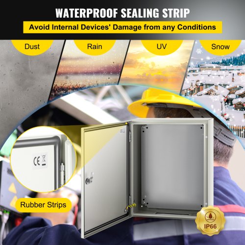 NEMA Steel Case 20x16x6 NEMA 4X Metal Electric Enclosure IP66 Water