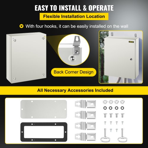 NEMA Steel Case 20x16x6 NEMA 4X Metal Electric Enclosure IP66 Water
