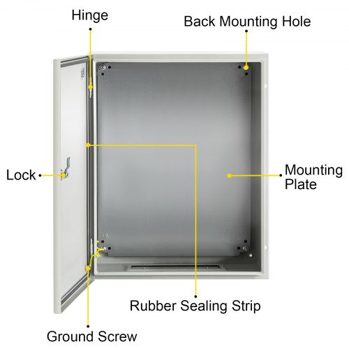 NEMA Steel Case 20x16x6 NEMA 4X Metal Electric Enclosure IP66 Water