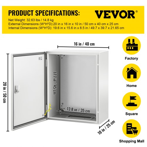 NEMA Steel Enclosure 20 x 16 x 10 NEMA 4X Steel Electrical Box IP66