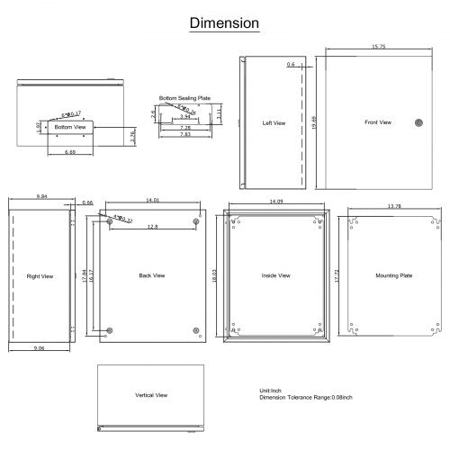 NEMA Steel Enclosure 20 x 16 x 10 NEMA 4X Steel Electrical Box IP66