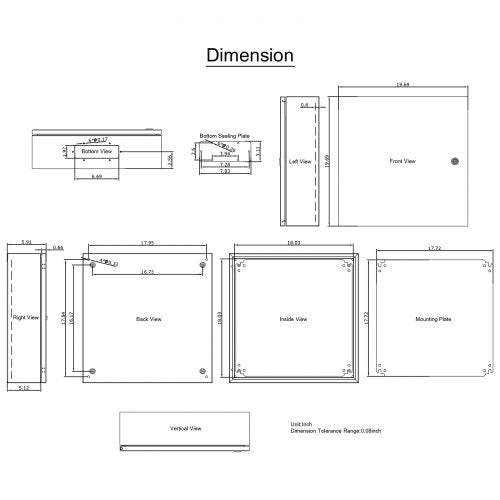 NEMA Steel Enclosure 20 x 20 x 6 NEMA 4X Steel Electrical Box IP66