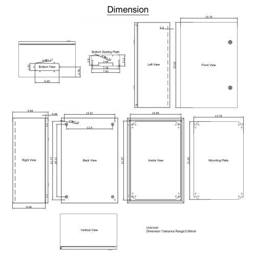 NEMA Steel Enclosure 24 x 16 x 10 NEMA 4X Steel Electrical Box IP66