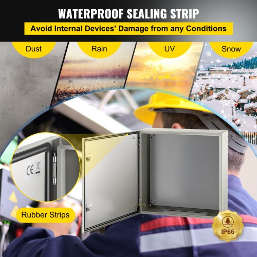 NEMA Steel Case 24x24x8 NEMA 4X Metal Electric Enclosure IP66 Water