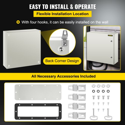 NEMA Steel Case 24x24x8 NEMA 4X Metal Electric Enclosure IP66 Water