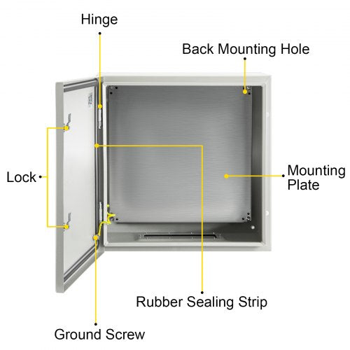 NEMA Steel Case 24x24x8 NEMA 4X Metal Electric Enclosure IP66 Water