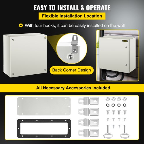 NEMA Metal Case 24x24x12 NEMA 4X Metal Electric Enclosure IP66 Water