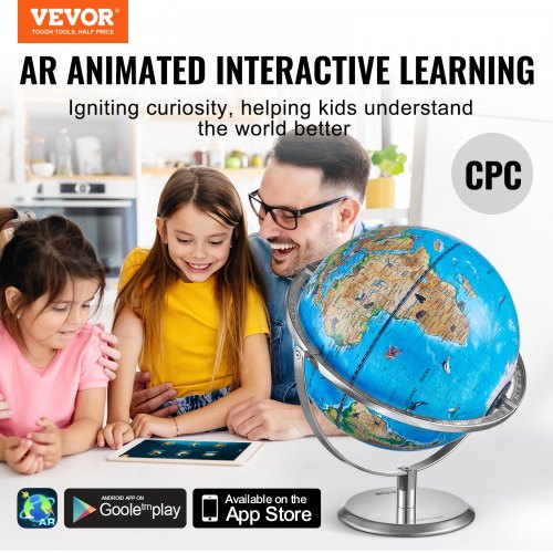 Educational Globe for Kids 10 in254 mm Interactive AR World Globe with AR